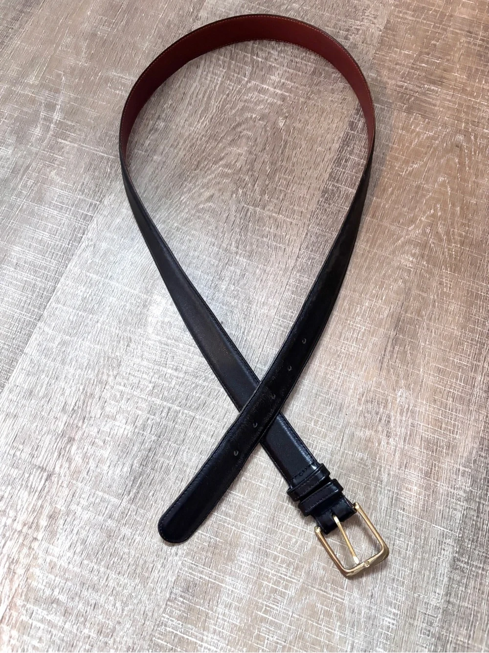 Coach Mens Black Leather Belt Size 40 Brass Buckle Classic Luxury Office
